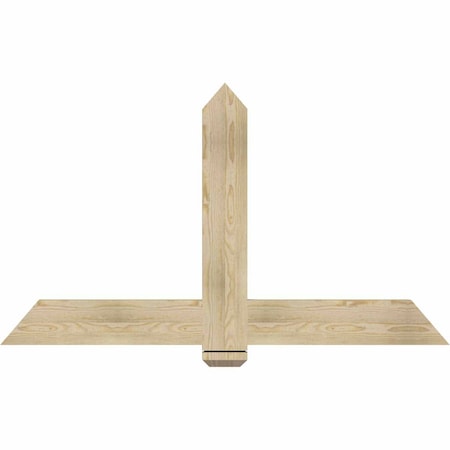 Ekena Millwork Eugene Rough Sawn Timber Gable Bracket, Douglas Fir, 60"W x 35"H x 2"D x 6"F, 14/12 Pitch GBW060X35X0206EUG00RDF